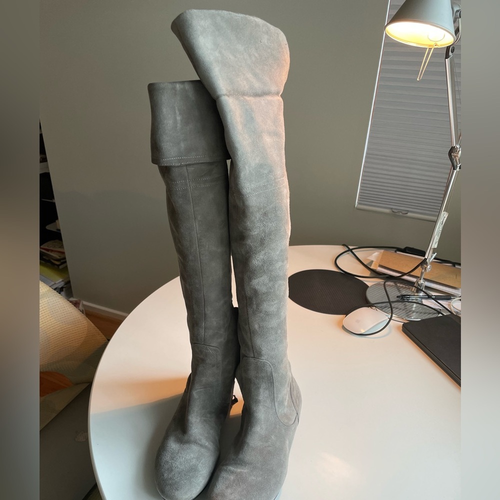 Tall Boots - grey suede